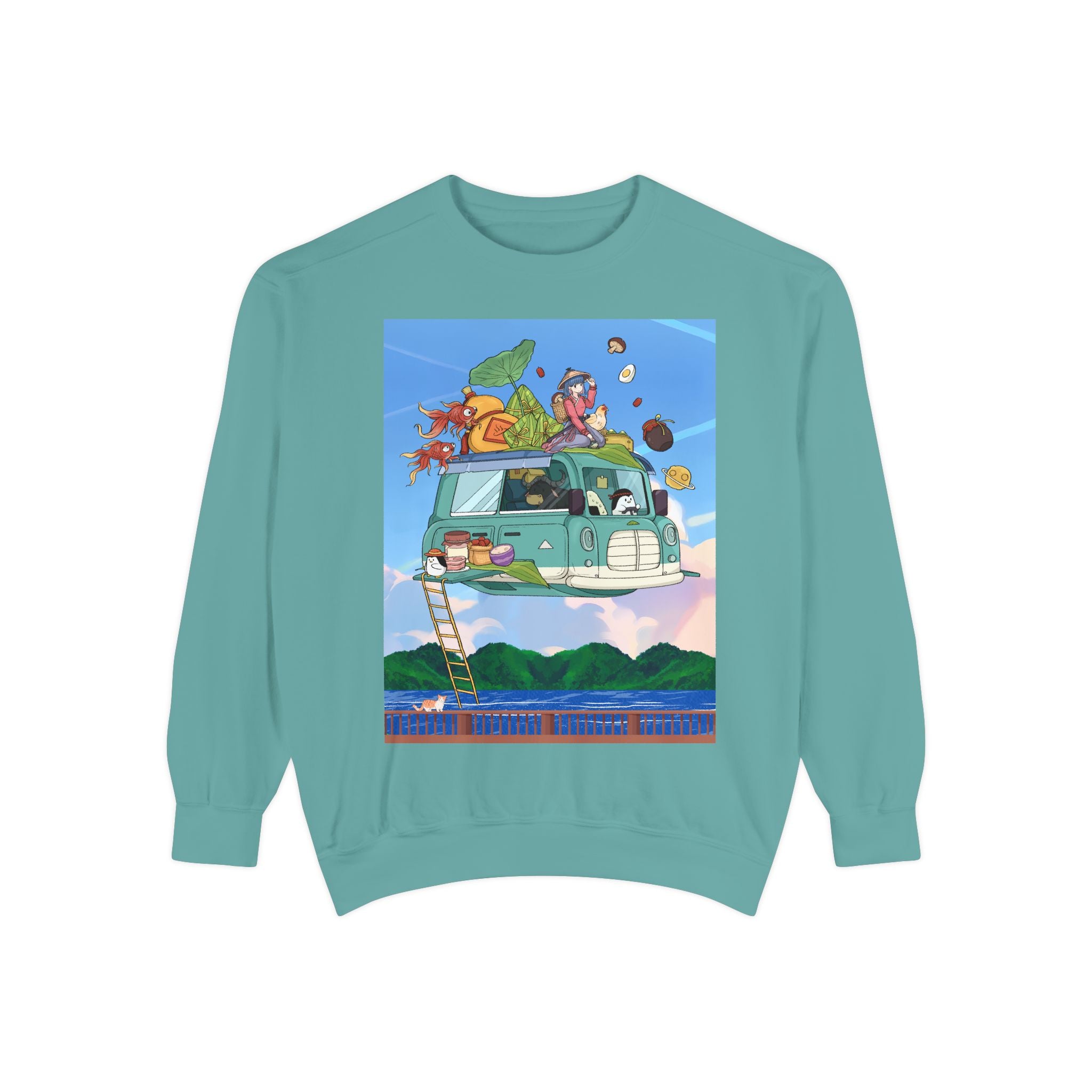 Adventure Vibes Unisex Sweatshirt with Retro Van Design
