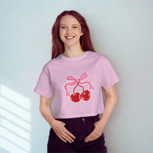 Cherry Pink  Heritage Cropped T-Shirt